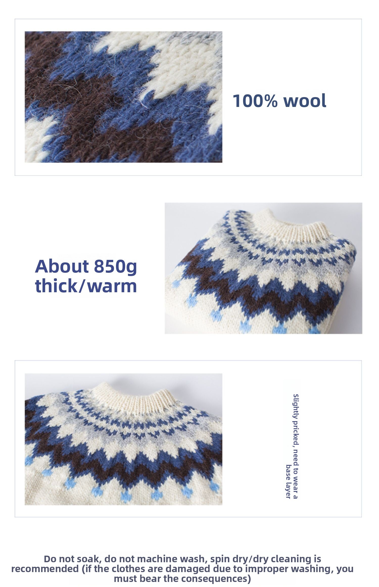 Hand-Knitted Icelandic Japanese Retro Unisex Sweater Couple Travel Fair Isle Cat Minimalist Style Pullover