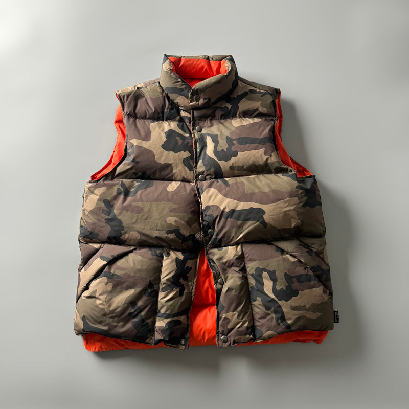 Men's Reversible 90% White Duck Down Camouflage Vest