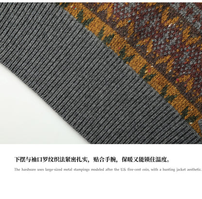 Vintage Fair Isle Wool-Blend Crewneck Sweater – British Heritage Style (Unisex)