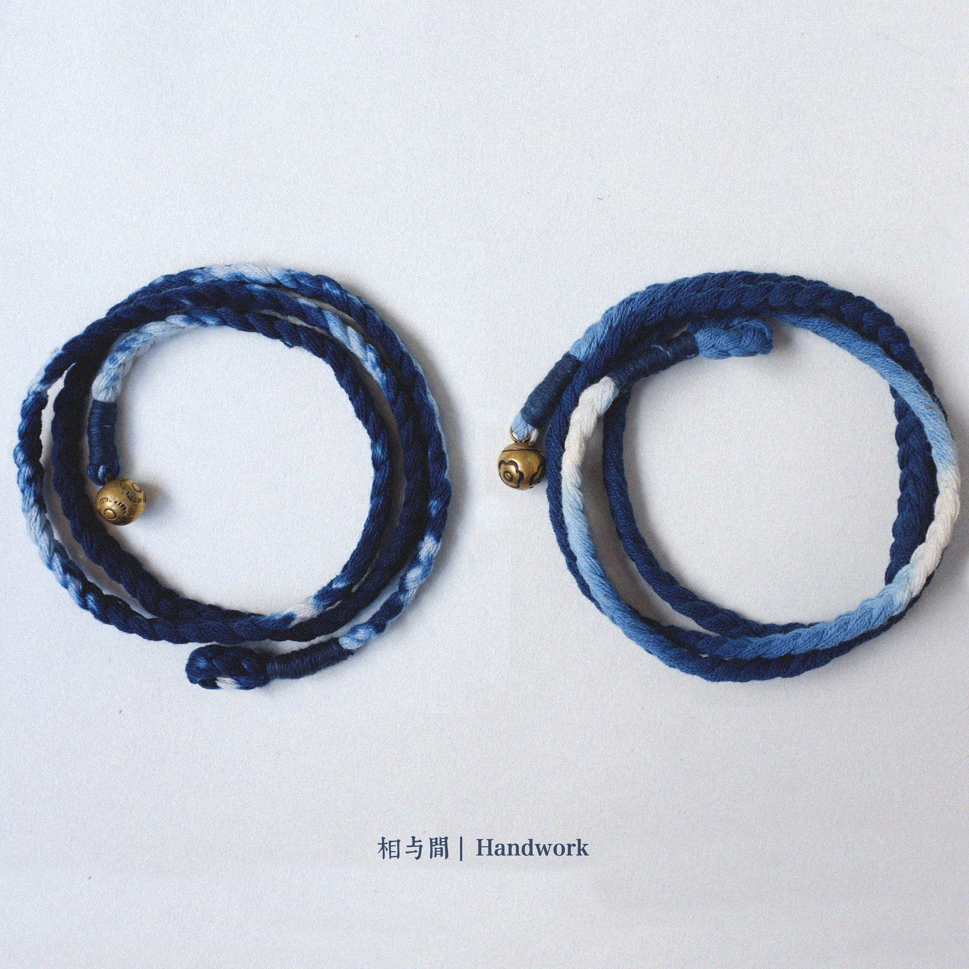 Original Blue Dyed Bracelet Chinese Retro INDIGO Tie-Dye Bracelet Multi-Turn Three-Strand Braided Couple Bracelet