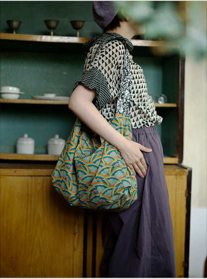 Original Spring Summer New Print Large Capacity Retro Shoulder Bag Fashion Crossbody Lightweight Tote Bag