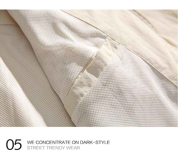 Japanese Vintage V-Neck Thin Cargo Jacket Men's Spring Outdoor Functional Waterproof Collarless Jacket