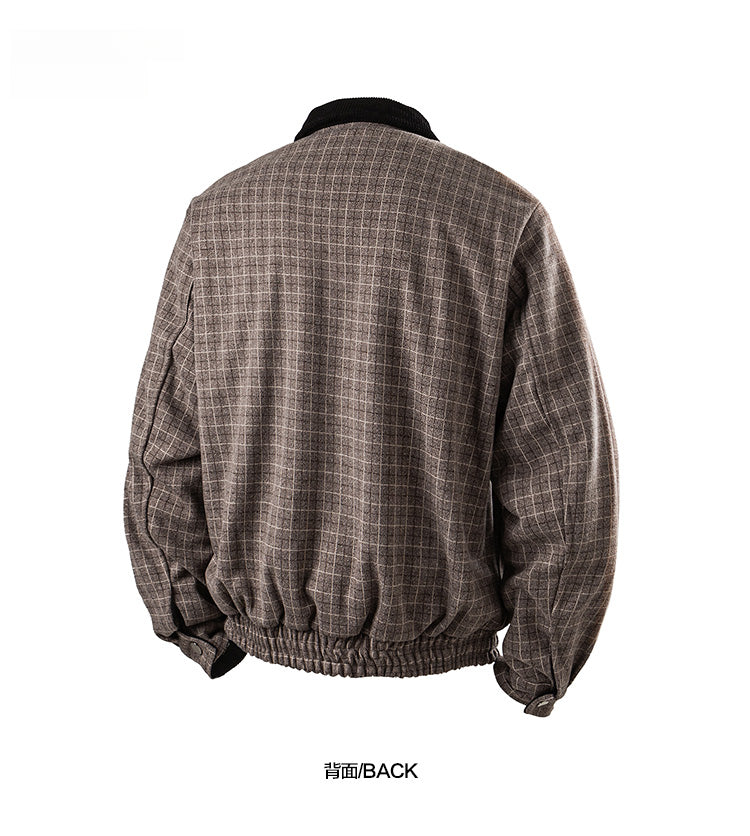 GPStudio American-Retro Patchwork Plaid Harrington Jacket – High-End Old-Money Streetwear