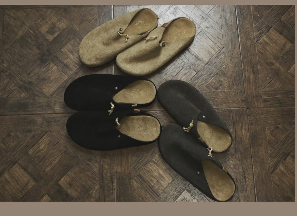 Sonofloong Retro Genuine Leather Mules - Silver Buckle Thick-Soled Cork Birkenstock Style