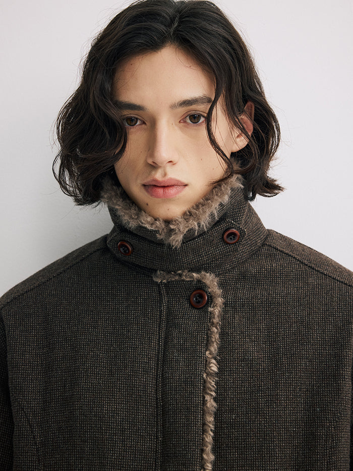 Coke Life Carpem Unisex Winter Cotton Jacket - Japanese Casual Retro Wool Collar Short Coat