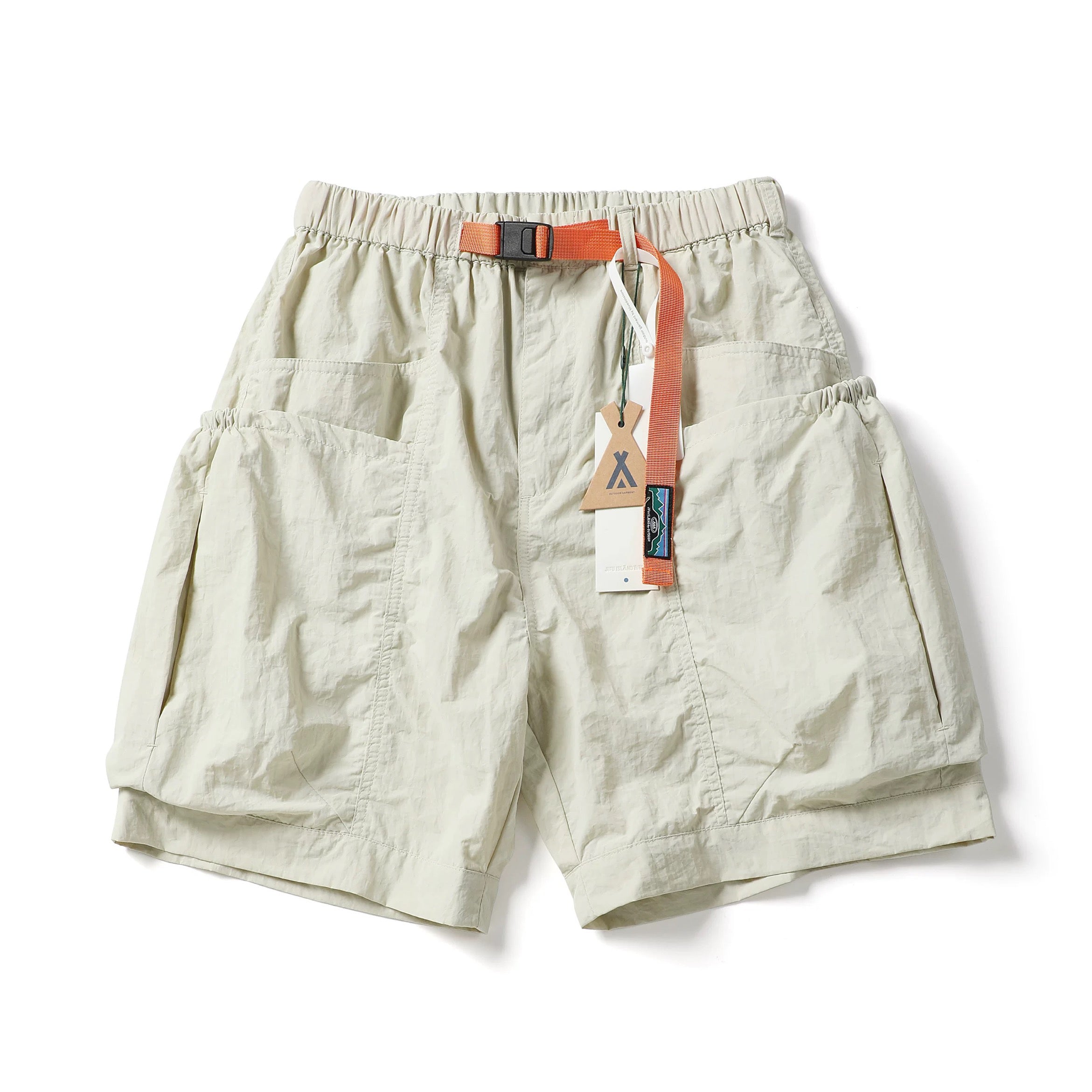 Japanese Retro Large Cargo Shorts Multi-Pocket Unisex Loose Straight