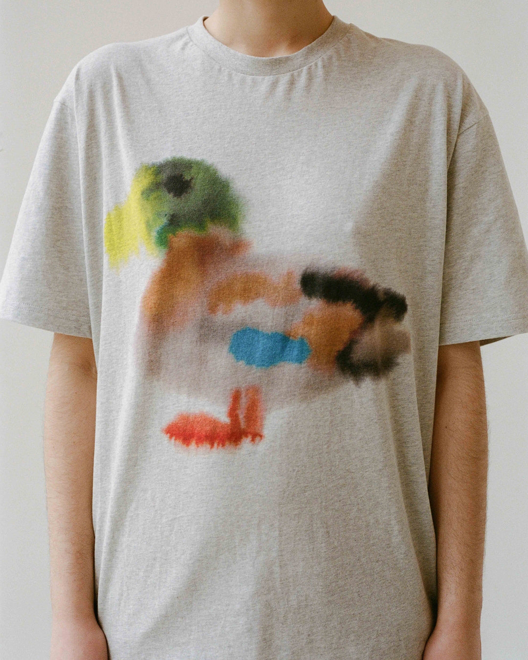 Heavyweight 260G! Artistic Graffiti Little Duck Oversized Short Sleeve T-Shirt for Art Students