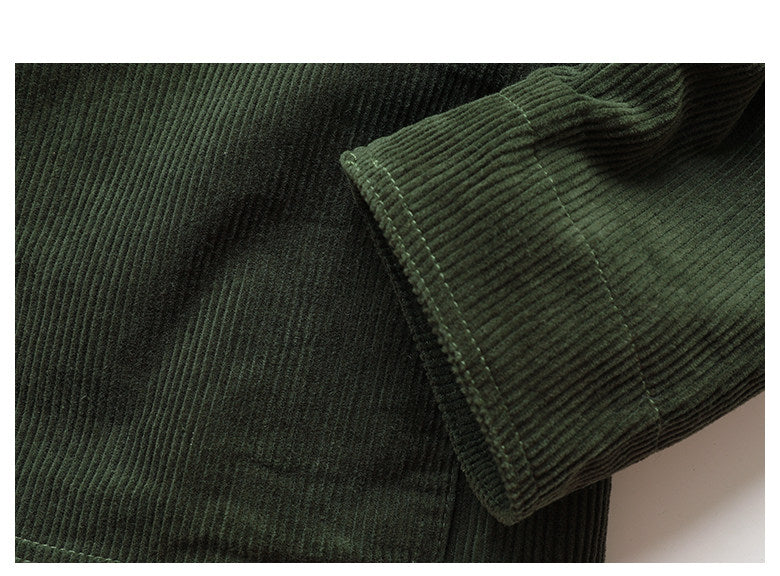 American Retro Amekaji Corduroy Safari Blazer - Casual Suit Jacket (Men)