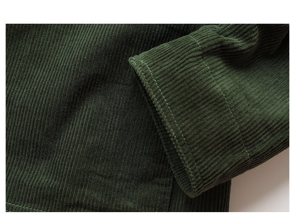 American Retro Amekaji Corduroy Safari Blazer - Casual Suit Jacket (Men)