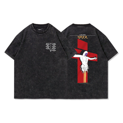 Evangelion Lilith T-Shirt - Washed Vintage Anime Cotton Tee (Unisex)