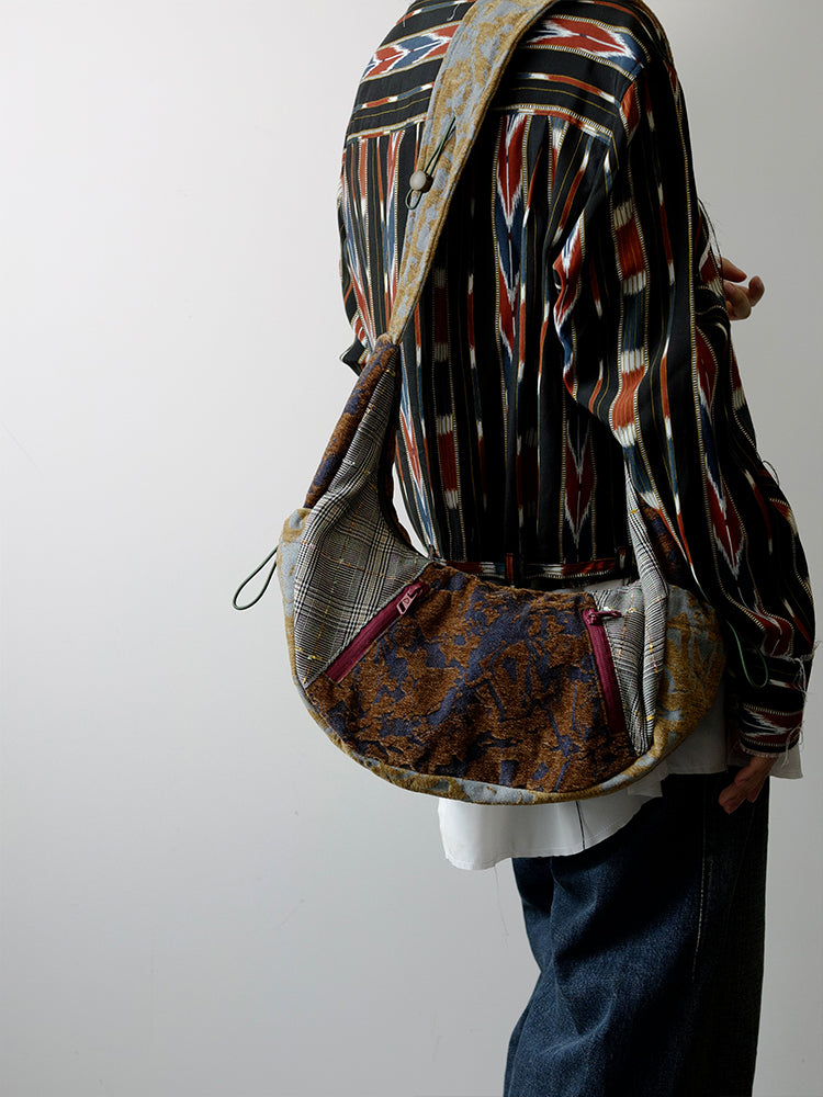 Original New Retro Color-Block Crossbody Bag Niche Patchwork Underarm Bag Commuter Fashion Shoulder Bag