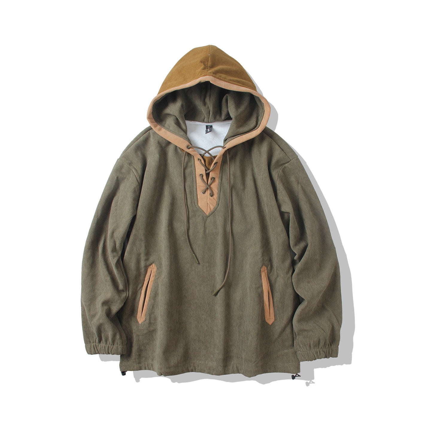 Japanese Style Fleece-Lined Hooded Sweatshirt - Thickened Pullover Hoodie (Men)