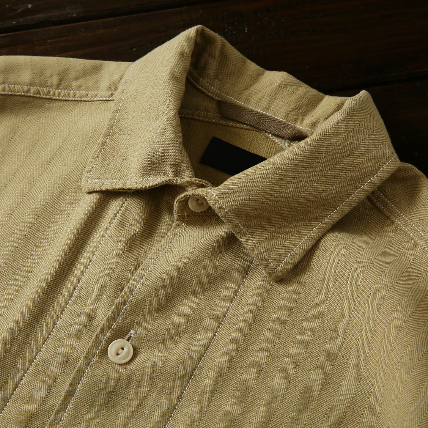 100% Cotton Herringbone Summer Men's Loose Casual Short Sleeve Work Shirt Top