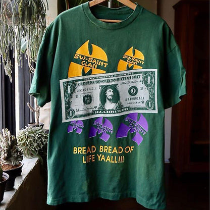 90s Saint -Saints American Heavy Metal Band Vintage Distressed Loose Heavyweight Short Sleeve T-Shirt