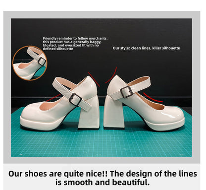 Women's French Style Mary Jane Wedding Shoes - Waterproof Platform Chunky Heel Elegant Bridesmaid Shoes