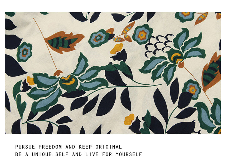 Summer Retro Trendy Floral Short Sleeve Shirt for Men Hawaiian Cotton Linen Beach Couple Outfit Floral Shirt Hong Kong Style