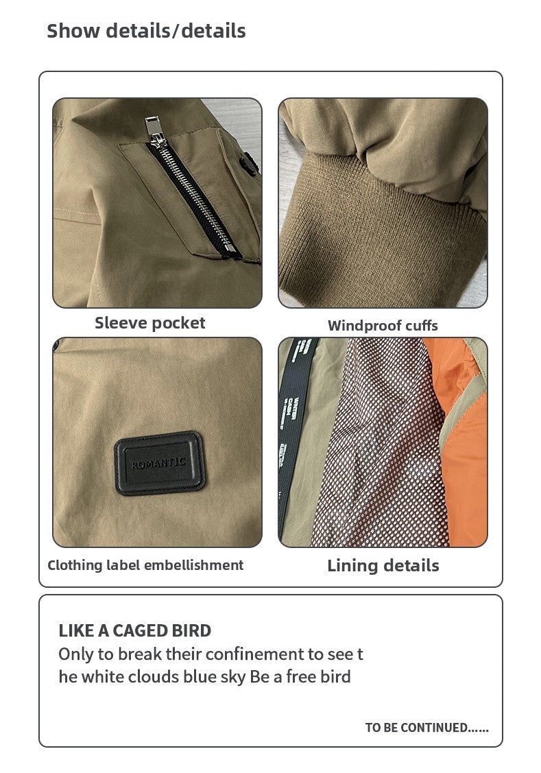 Men's American Trendy Flight Jacket - 90% White Duck Down Warm Workwear Coat