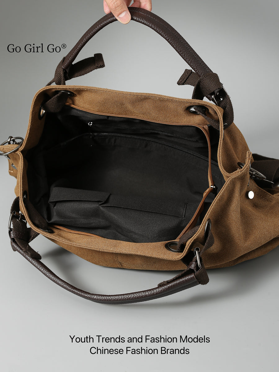2025 New American Style Workwear Retro Commuter Large Bag Crossbody Canvas Tote Bag Melard Color Series Tote Bag