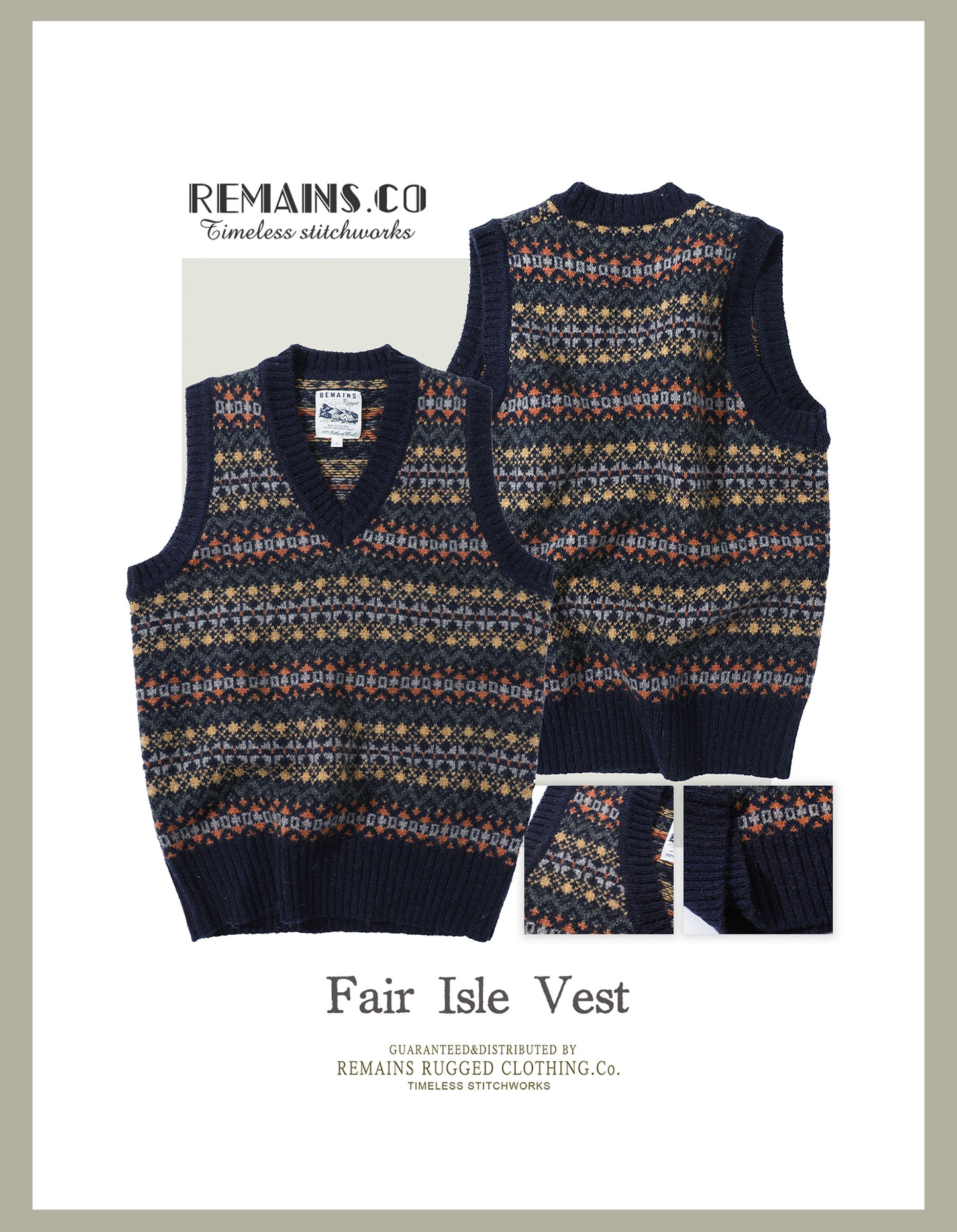 British-Retro Fair Isle Wool Vest – Idle Style Jacquard (Unisex)
