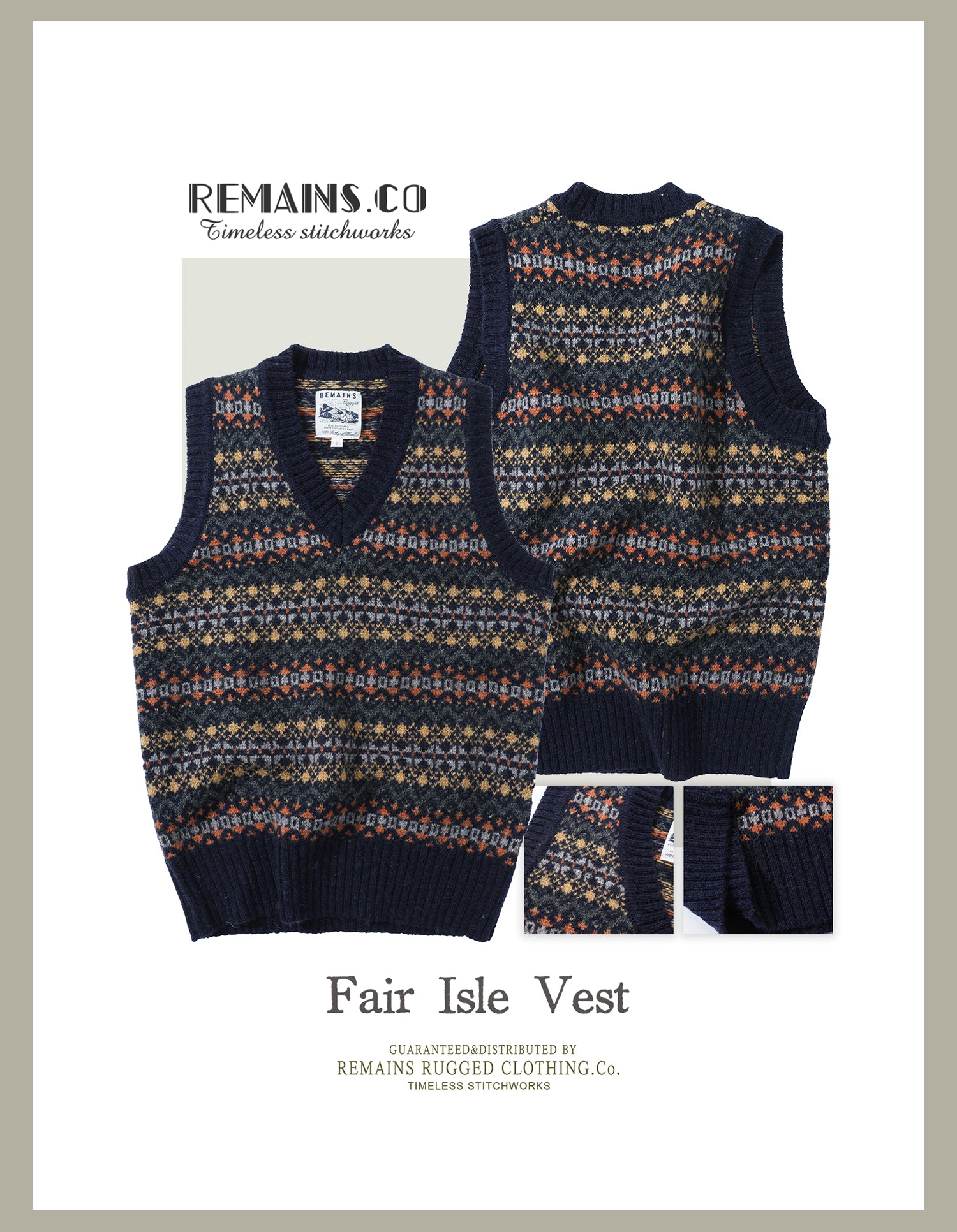 British-Retro Fair Isle Wool Vest – Idle Style Jacquard (Unisex)