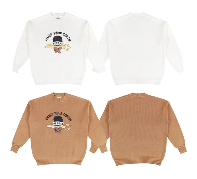 MEDRIA Autumn Winter Trendy Brand Street New Casual Warm Sweater Men Thick Loose Round Neck Couple Knitted Sweater