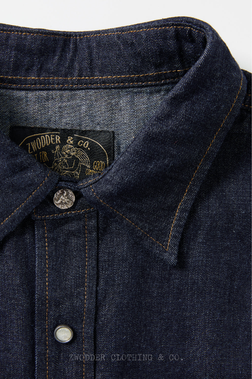 Zwodder Patchwork Leather & Denim Long-Sleeve Shirt – Vintage Americana Style