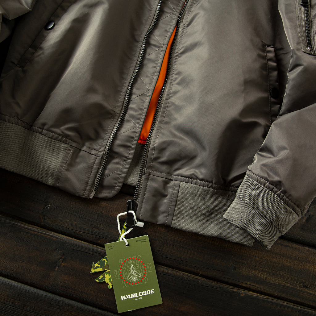 Men’s Heavy Embroidery Baseball-Collar Flight Jacket – Rugged Retro Casual for Fall