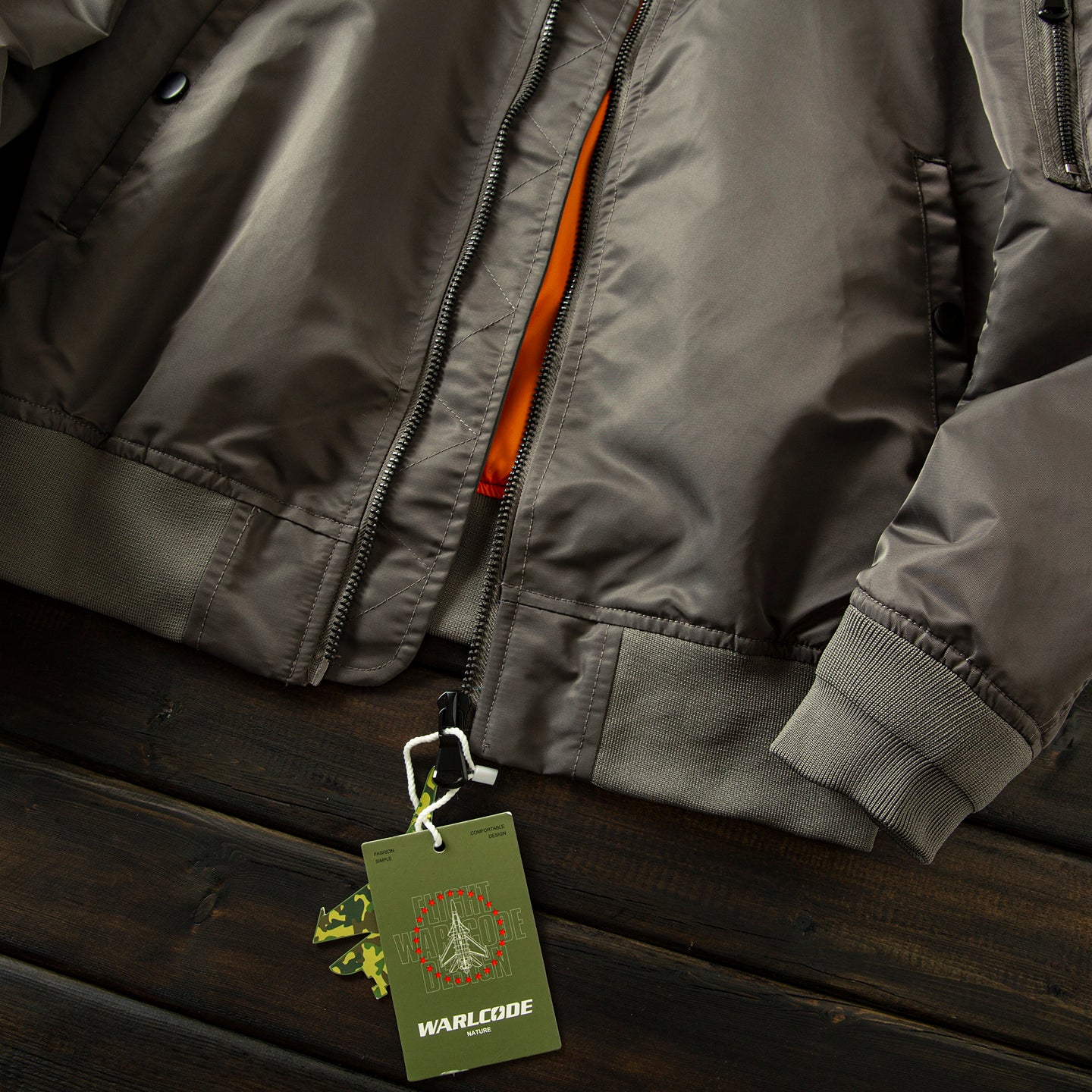 Men’s Heavy Embroidery Baseball-Collar Flight Jacket – Rugged Retro Casual for Fall