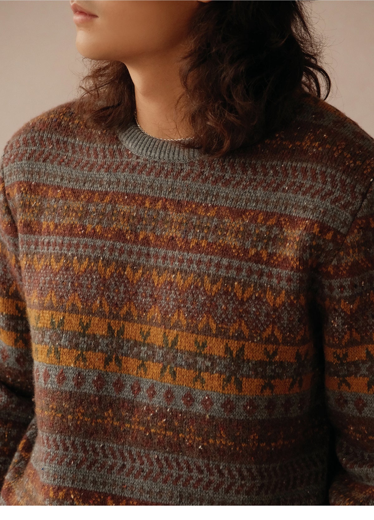 Vintage Fair Isle Wool-Blend Crewneck Sweater – British Heritage Style (Unisex)