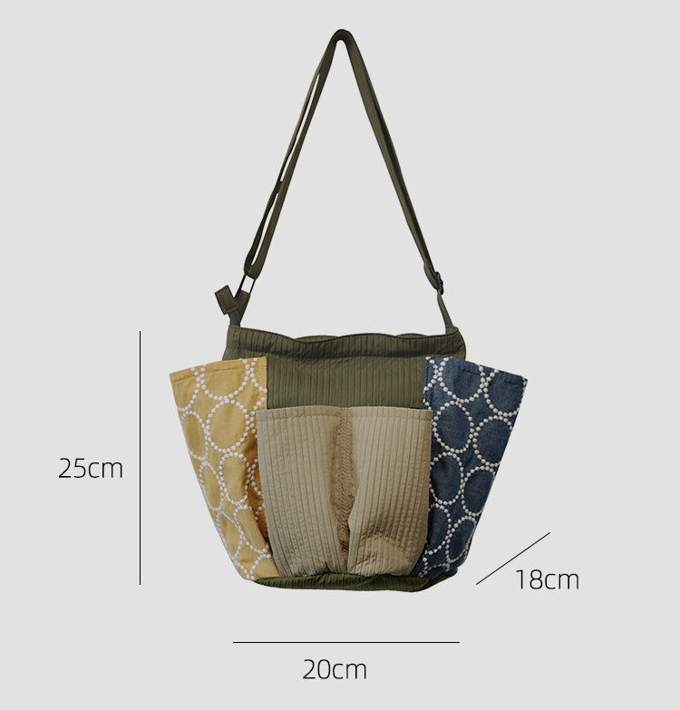 Original Patchwork Large Capacity Crossbody Bag Retro New Chinese Style Embroidered Tote Bag for Women