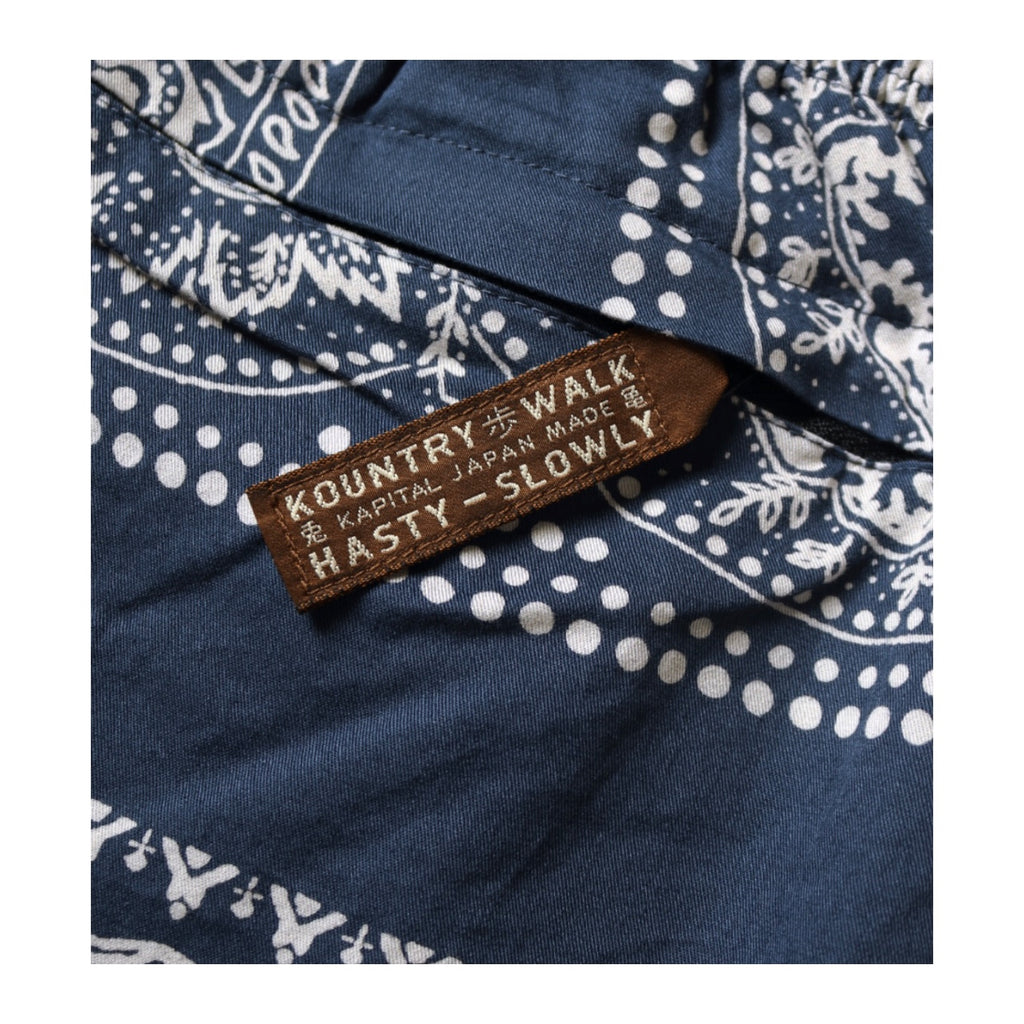 Japanese Style Casual Paisley Print Adjustable Elastic Loose Shorts