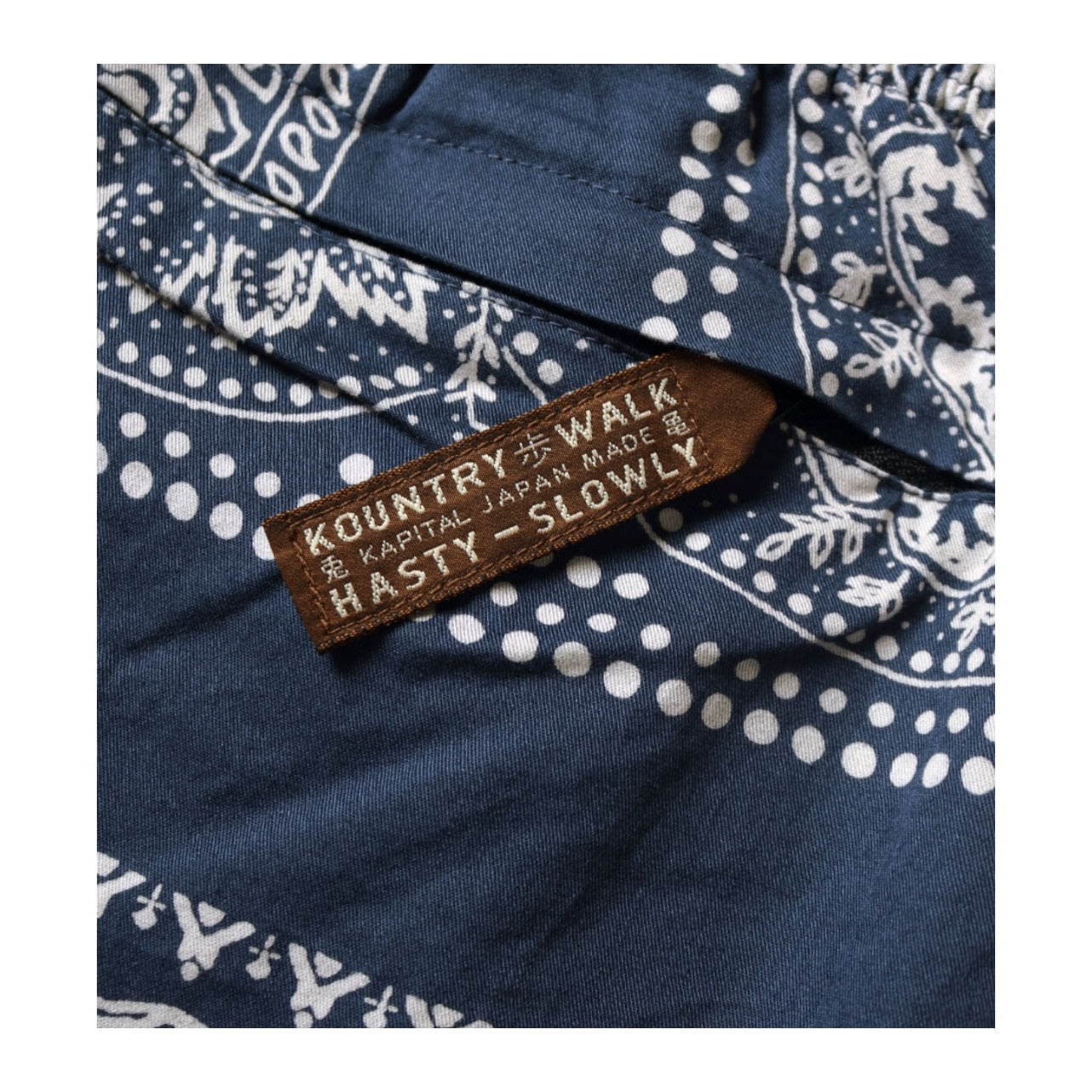 Japanese Style Casual Paisley Print Adjustable Elastic Loose Shorts