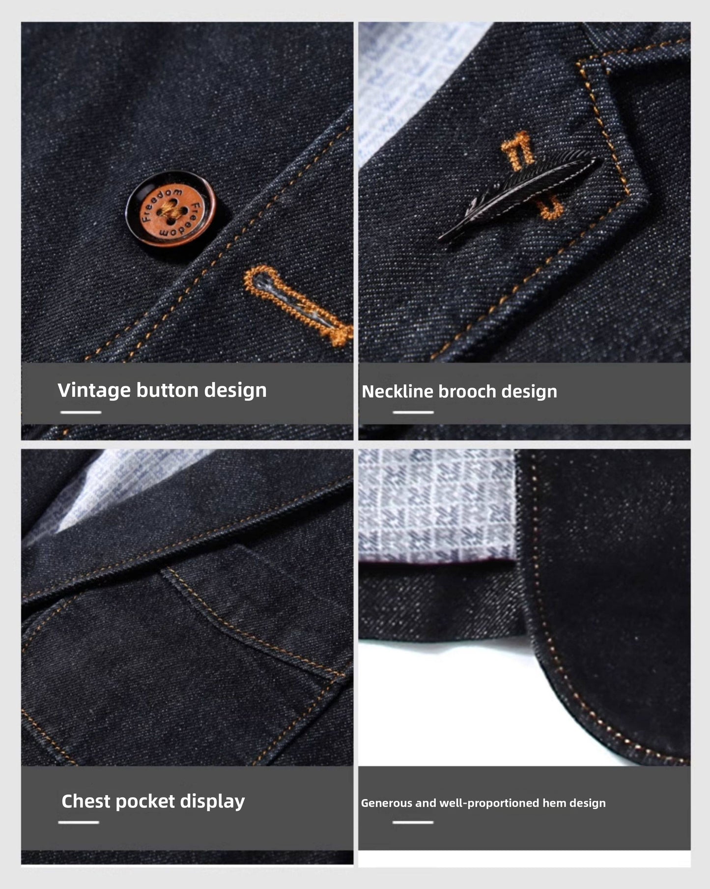 European Heavyweight Denim Workwear Blazer - Motorcycle Jacket (Men)