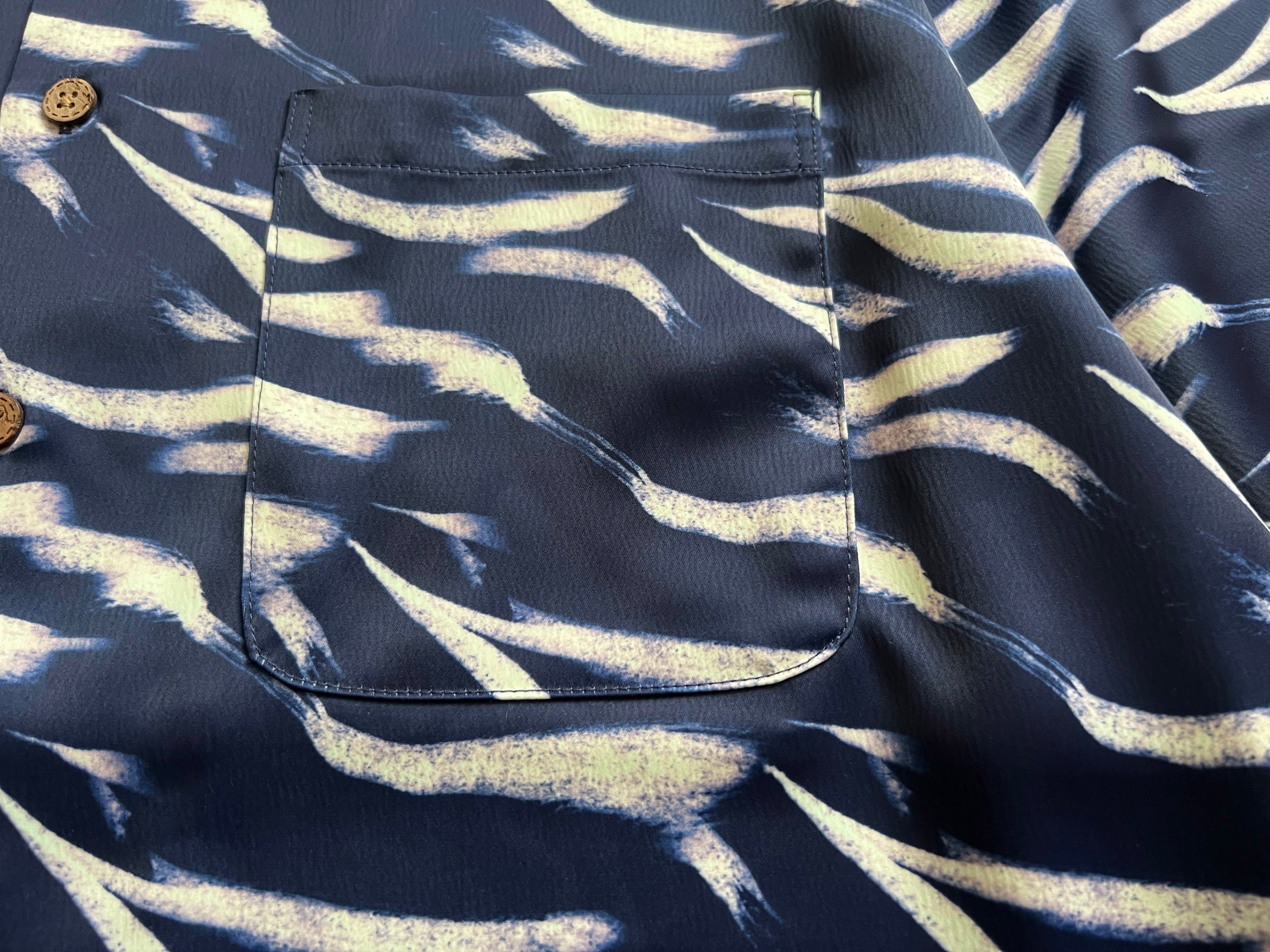 Ukiyo-E Patchwork Style Loose Drape Hawaiian Cuban Collar Printed Aloha Shirt Short Sleeve Shirt