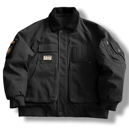American Retro MA-1 Flight Jacket - Lambswool Collar 90% Down Bomber Coat