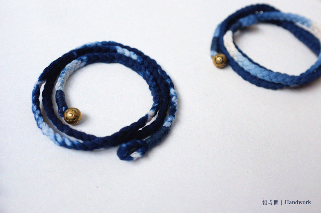 Original Blue Dyed Bracelet Chinese Retro INDIGO Tie-Dye Bracelet Multi-Turn Three-Strand Braided Couple Bracelet
