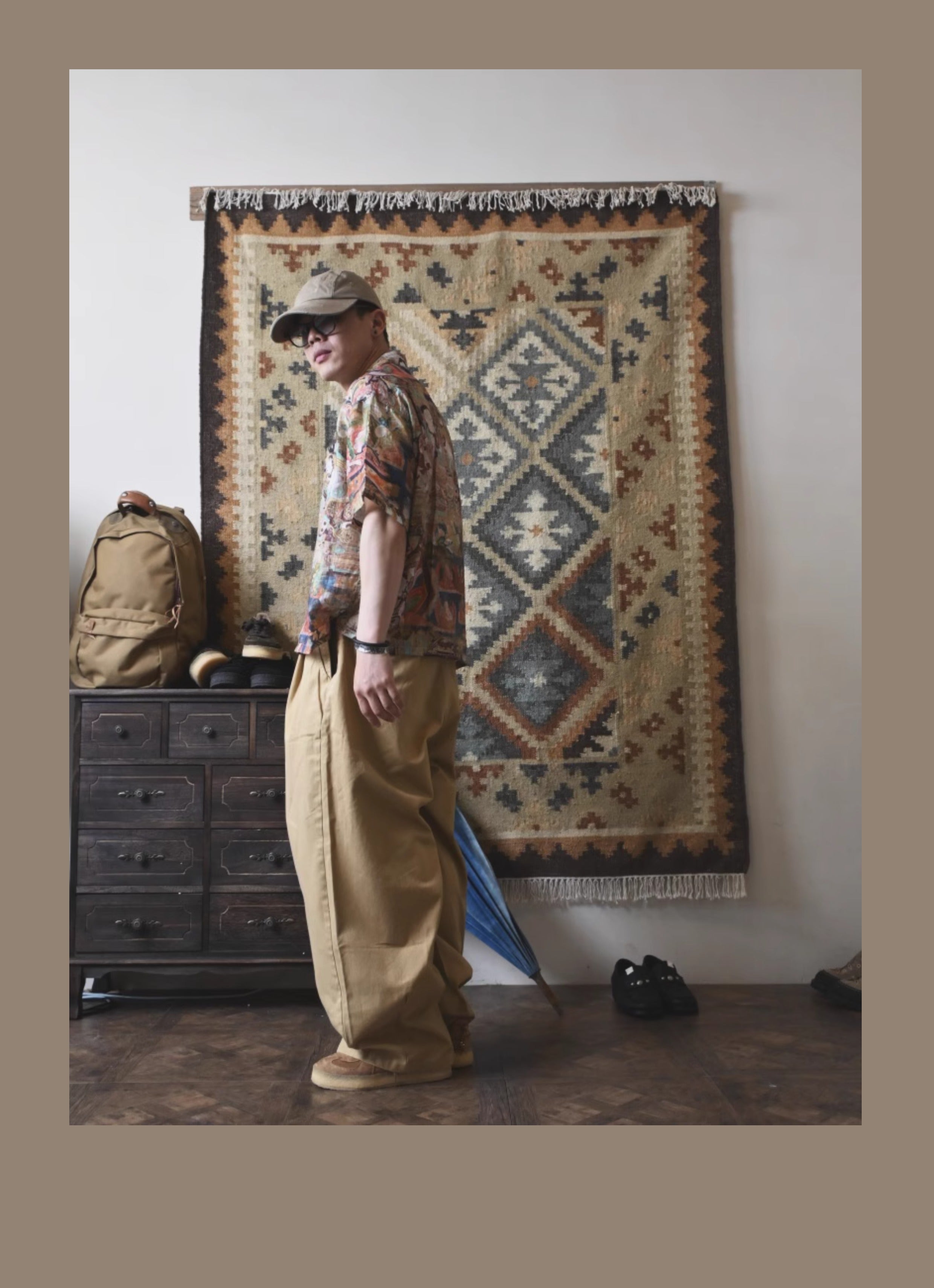 Vintage Loose Print Cuban Collar Shirt Linen Hawaiian Short Sleeve Shirt Dunhuang Summer Trend Brand