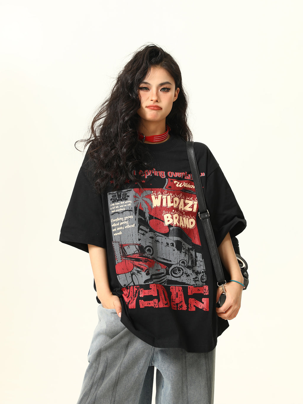 2025 Summer New Original American Retro Short Sleeve T-Shirt Unisex Niche Print Trendy Brand Tee