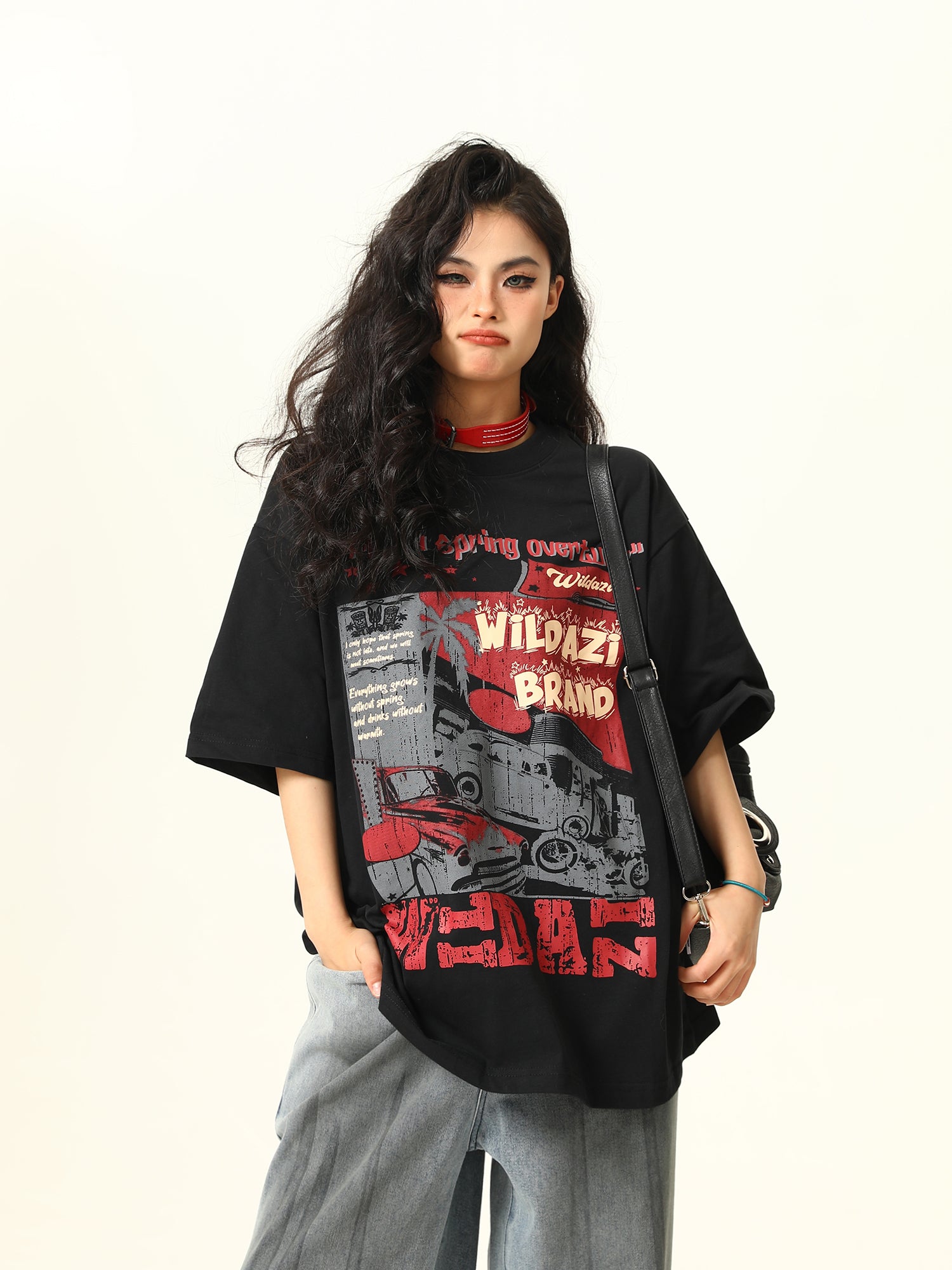 2025 Summer New Original American Retro Short Sleeve T-Shirt Unisex Niche Print Trendy Brand Tee