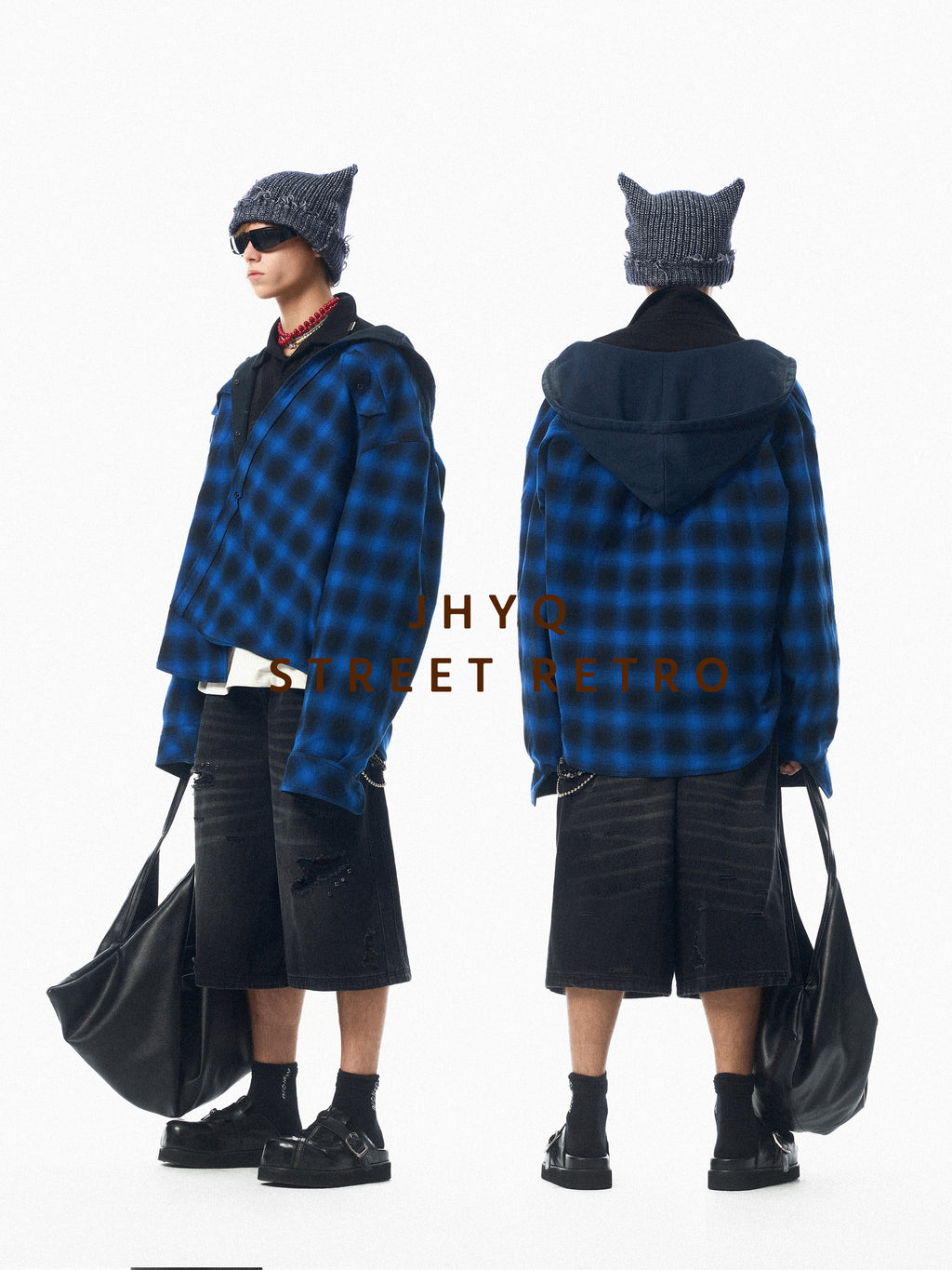 Vintage Reversible Hooded Plaid Jacket – Heavy Dual-Wear (Unisex)