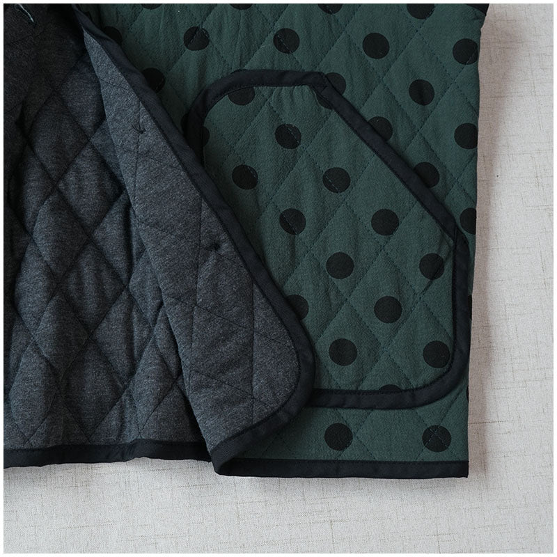 Quilted Cotton Padded Vest — Retro Single-Breasted Sleeveless Outerwear for Autumn/Winter