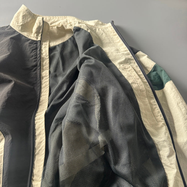 80s Retro Color-Block Mountain Jacket - Stand Collar Outdoor Coat