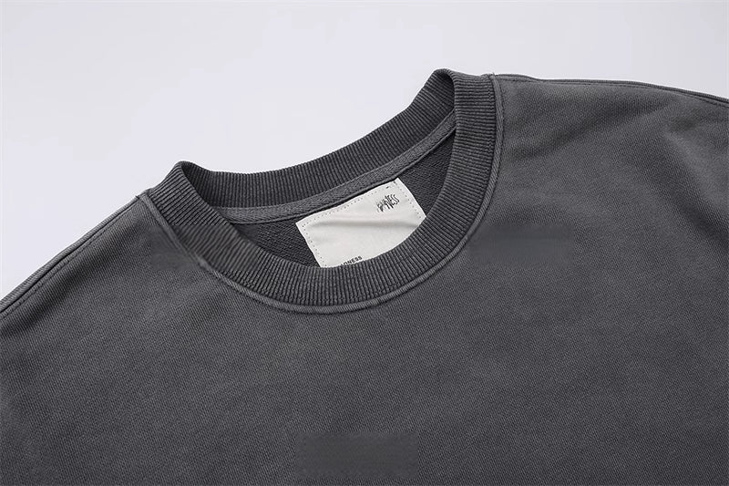Washed Vintage Heavyweight Crewneck Sweatshirt Retro