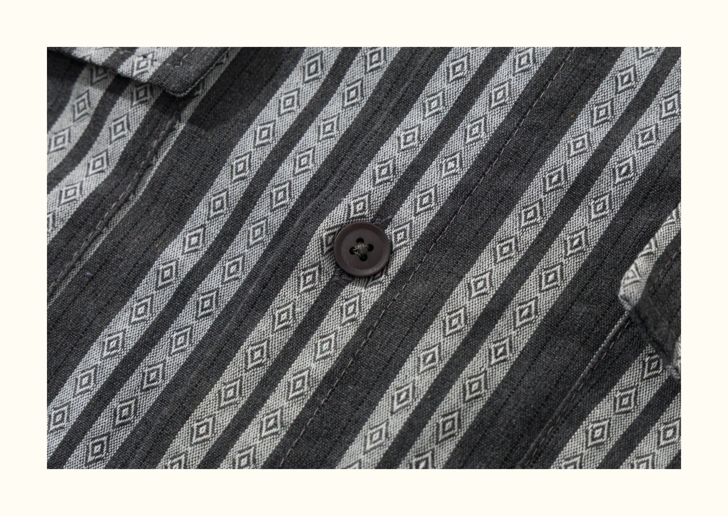 Japanese Vintage Vertical Striped Oversized Long-Sleeve Shirt – Loose Fit Black & Grey