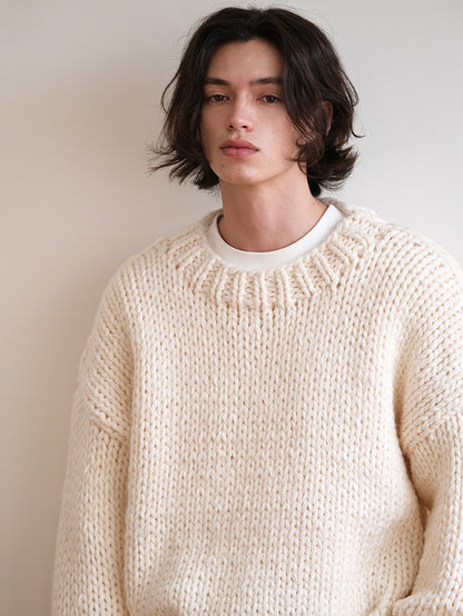 Coke Life Carpem Winter Nordic Iceland Wool Sweater - Handmade Thick-Knit Loose Lazy Top