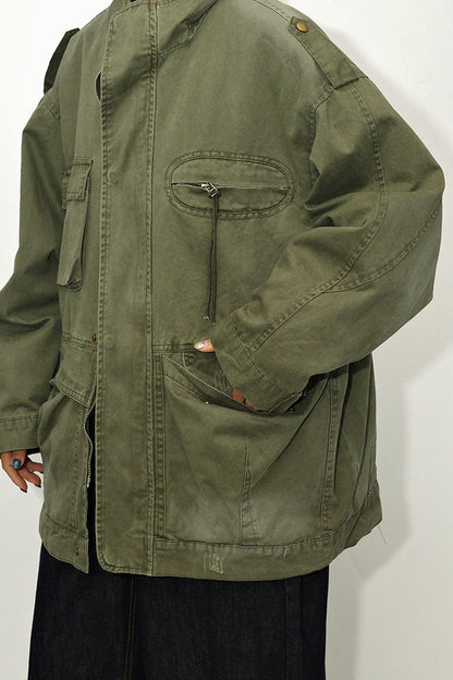 Washed M65 Cargo Jacket – Oversized Military Vintage Coat