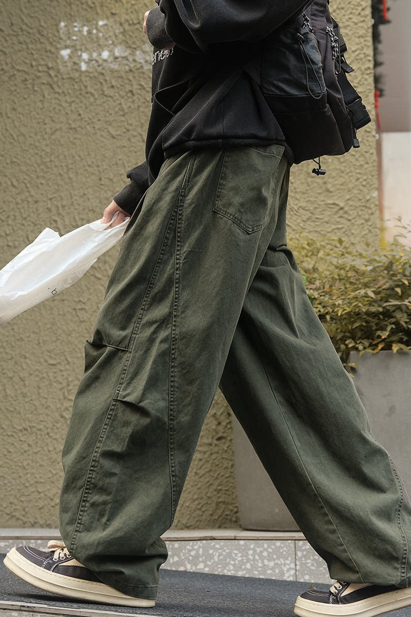 Cotton Utility Pants – Washed Finish & Panel Seams | Yamalinclothes