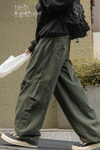 Cotton Utility Pants – Washed Finish & Panel Seams | Yamalinclothes