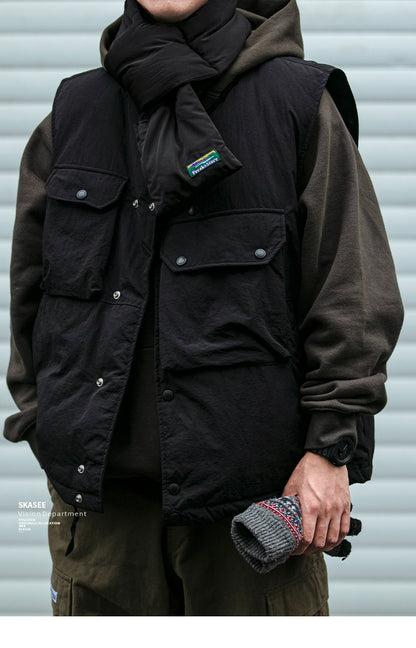 Multi-Pocket 90 Duck Down Vest – Mountain Outdoor Loose Warm Unisex – Vests | japanese streetwear | vintage workwear | unisex | Yamalinclothes