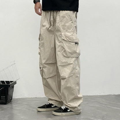 Japanese Multi-Pocket Cargo Work Pants – Men's Loose Straight-Leg Jogger